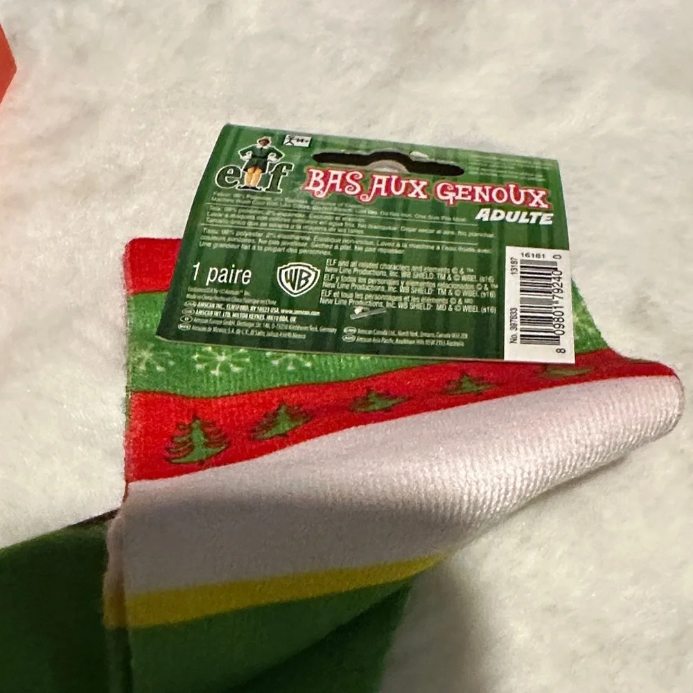 NWT ELF Festive Knee Socks & FA LA LA Sock Set